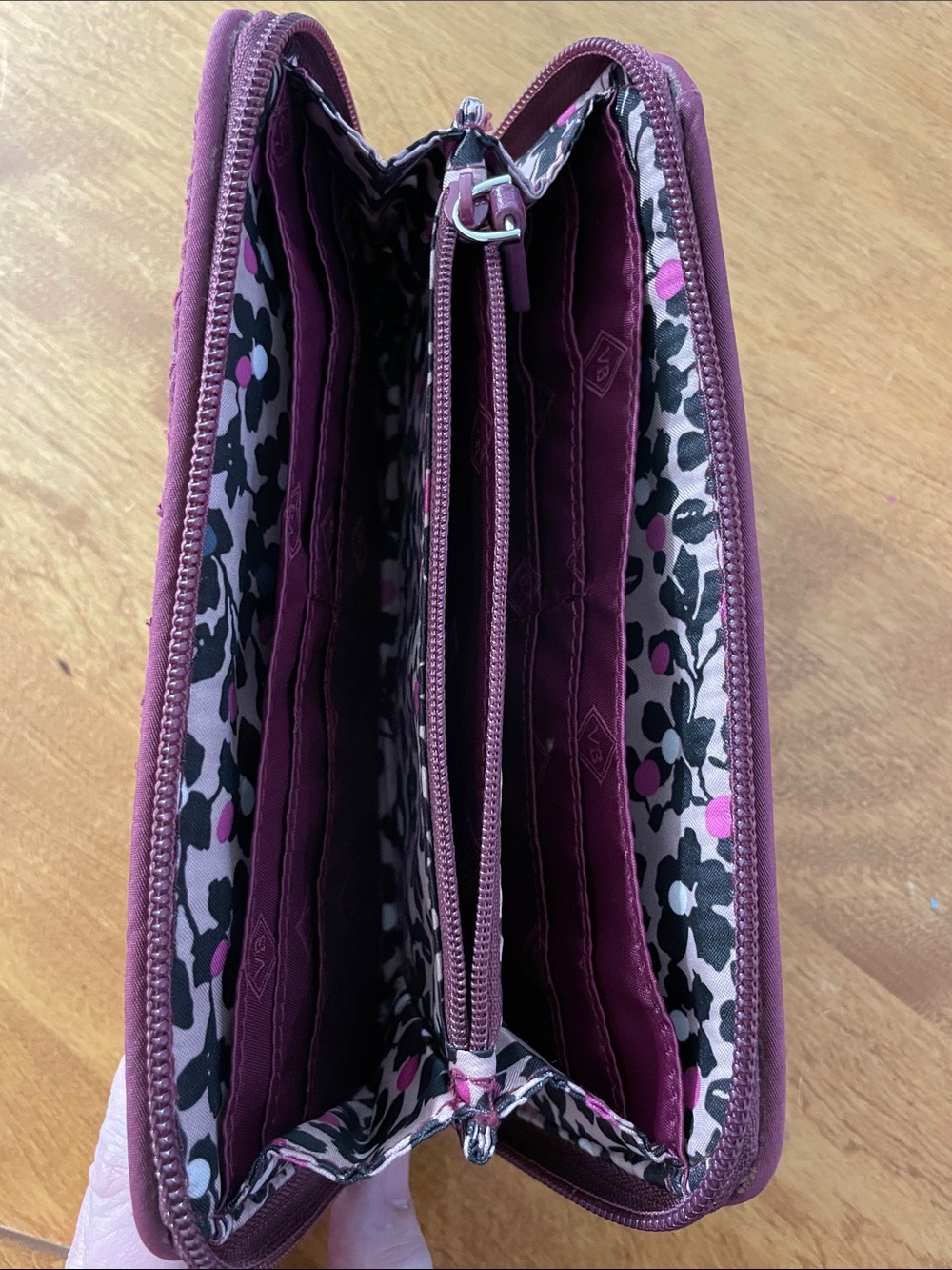 Vera Bradley Quilted RFID Zip Wallet in Maroon - Picture 8 of 11
